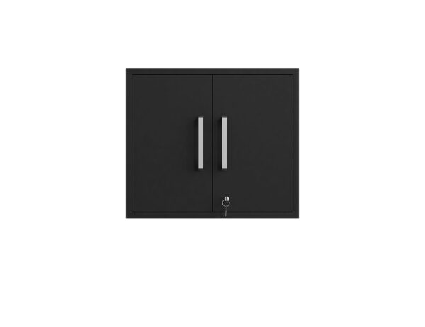 Manhattan Comfort Eiffel 2-Piece Storage Garage Set in Matte Black