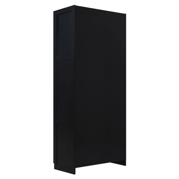 Manhattan Comfort Hopkins Modern Freestanding Storage Closet with 7 Shelves in Black (Set of 2)