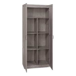 Manhattan Comfort Hopkins Modern Freestanding Storage Closet with 7 Shelves in Grey (Set of 2)