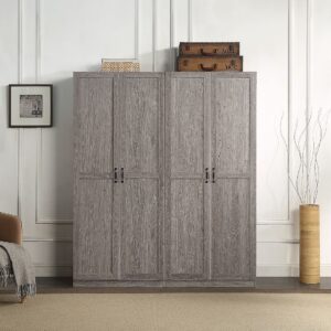 Manhattan Comfort Hopkins Modern  Storage Closet 3.0 in Grey - Set of 2