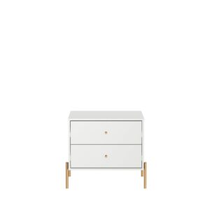 Manhattan Comfort Jasper Full Extension Drawer Nightstand in White Gloss (Set of 2)