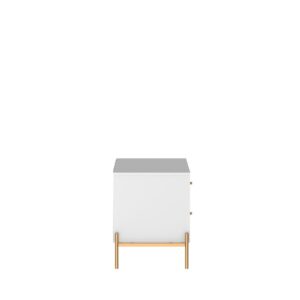 Manhattan Comfort Jasper Full Extension Drawer Nightstand in White Gloss (Set of 2)