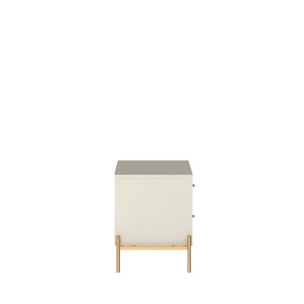 Manhattan Comfort Jasper Full Extension Drawer Nightstand in Off White (Set of 2)