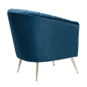 Manhattan Comfort Rosemont Blue and Gold Velvet Accent Chair (Set of 2)