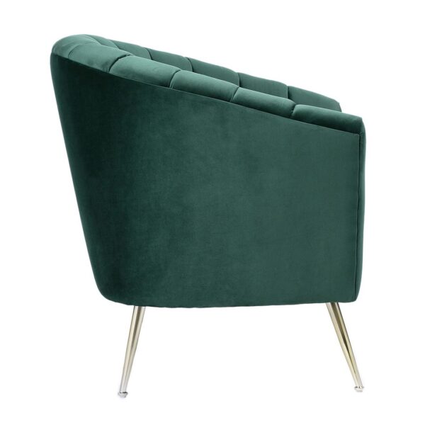 Manhattan Comfort Rosemont Green and Gold Velvet Accent Chair (Set of 2)