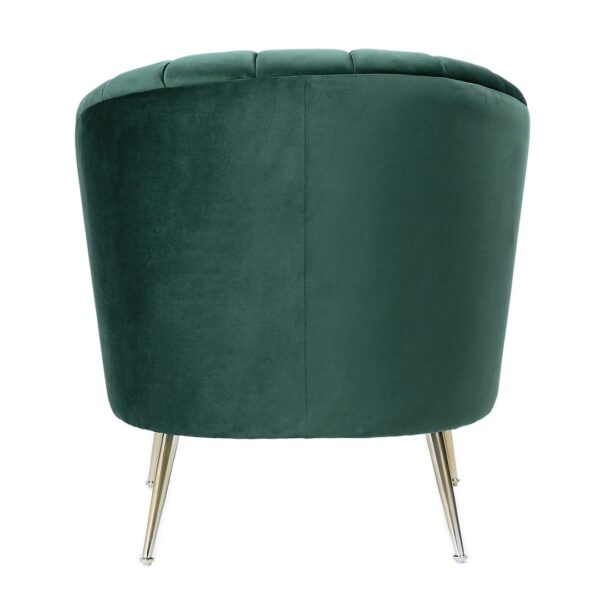 Manhattan Comfort Rosemont Green and Gold Velvet Accent Chair (Set of 2)