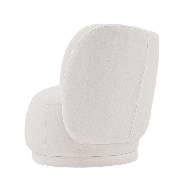 Manhattan Comfort Contemporary Siri Linen Weave Accent Chair with Pillows in Cream - Set of 2