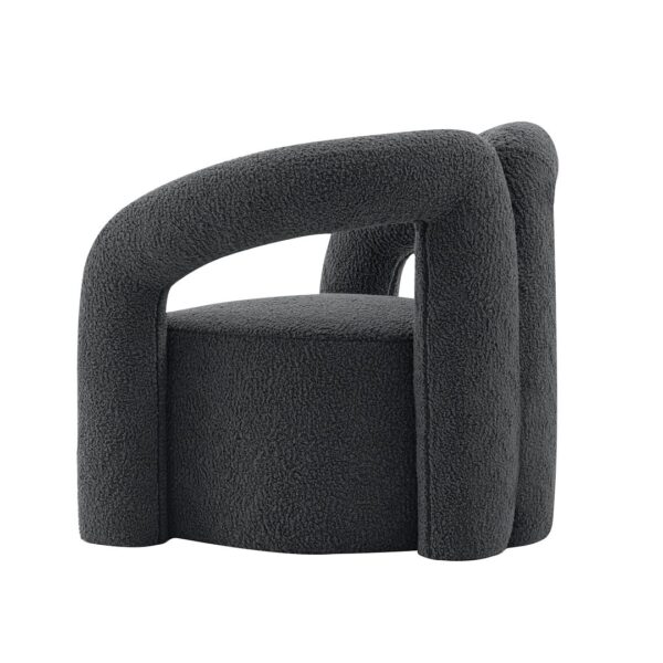 Manhattan Comfort Modern Darian Boucle Accent Chair in Black - Set of 2