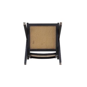 Manhattan Comfort Hamlet Accent Chair in Black and Natural Cane - Set of 2