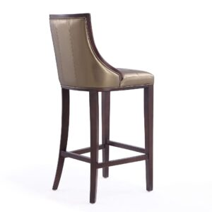 Manhattan Comfort Fifth Avenue 45 in. Bronze and Walnut Beech Wood Bar Stool (Set of 2)