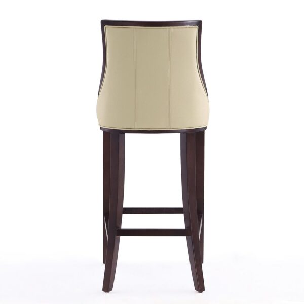 Manhattan Comfort Fifth Avenue 45 in. Cream and Walnut Beech Wood Bar Stool (Set of 2)