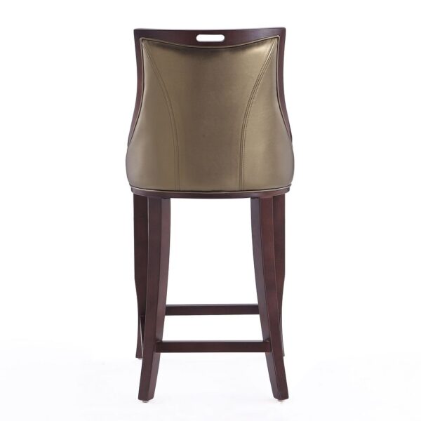 Manhattan Comfort Emperor 41 in. Bronze and Walnut Beech Wood Bar Stool (Set of 2)