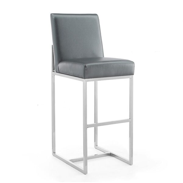 Manhattan Comfort Element 42.13 in. Graphite and Polished Chrome Stainless Steel Bar Stool (Set of 2)