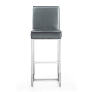 Manhattan Comfort Element 42.13 in. Graphite and Polished Chrome Stainless Steel Bar Stool (Set of 2)