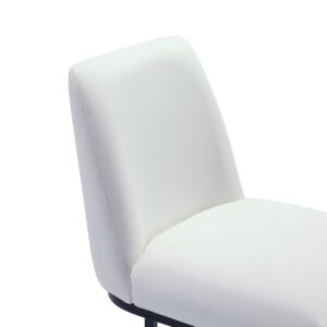 Manhattan Comfort Serena Modern Leatherette Upholstered Barstool in White - Set of 2