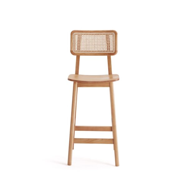 Manhattan Comfort Versailles Counter Stool in Nature Cane - Set of 2