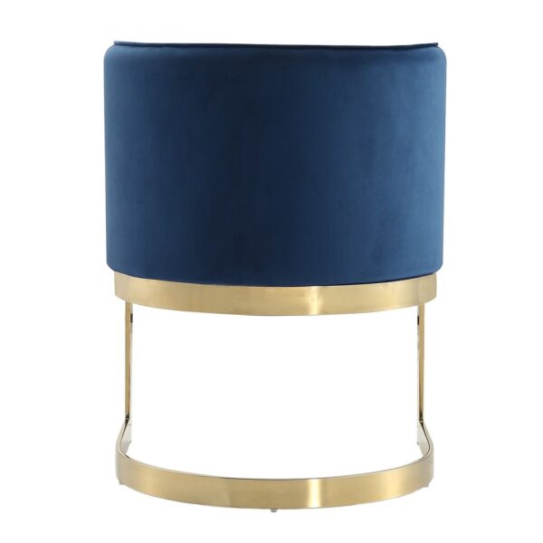 Manhattan Comfort Aura Royal Blue and Polished Brass Velvet Dining Chair (Set of 2)