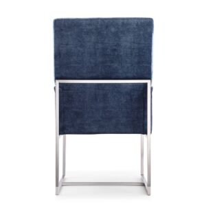 Manhattan Comfort Element Blue Velvet Dining Armchair (Set of 2)