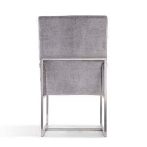 Manhattan Comfort Element Grey Velvet Dining Armchair (Set of 2)