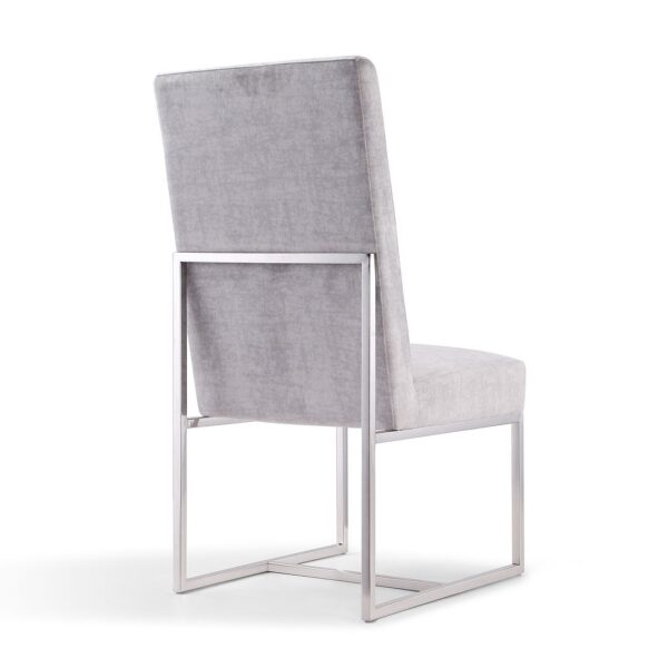 Manhattan Comfort Element Grey Velvet Dining Armchair (Set of 2)