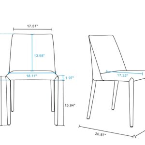 Manhattan Comfort Paris Coral Saddle Leather Dining Chair (Set of 4)