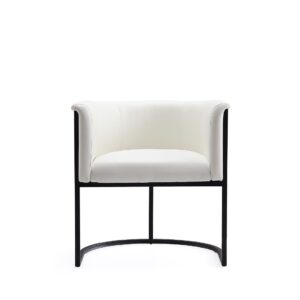 Manhattan Comfort Bali White and Black Faux Leather Dining Chair (Set of 2)