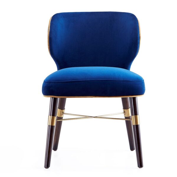 Manhattan Comfort Strine Royal Blue Velvet Dining Chair (Set of 2)