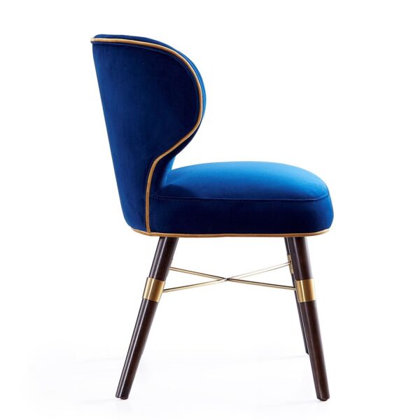 Manhattan Comfort Strine Royal Blue Velvet Dining Chair (Set of 2)