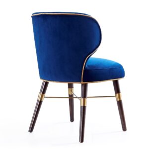 Manhattan Comfort Strine Royal Blue Velvet Dining Chair (Set of 2)