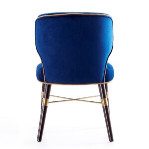 Manhattan Comfort Strine Royal Blue Velvet Dining Chair (Set of 2)