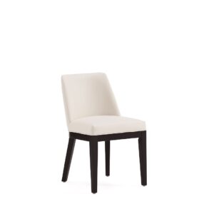 Manhattan Comfort Gansevoort Modern Faux Leather Dining Chair in Cream (Set of 4)