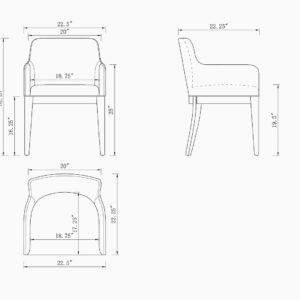 Manhattan Comfort Gansevoort Modern Faux Leather Dining Armchair in Light Grey (Set of 2)