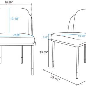 Manhattan Comfort Flor Fabric Dining Chair - Set of 2 in Black