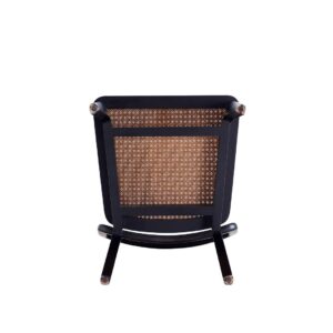 Manhattan Comfort Giverny Dining Chair in Black and Natural Cane - Set of 4