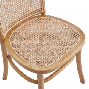 Manhattan Comfort Paragon Dining Chair 2.0 in Nature and Cane - Set of 4