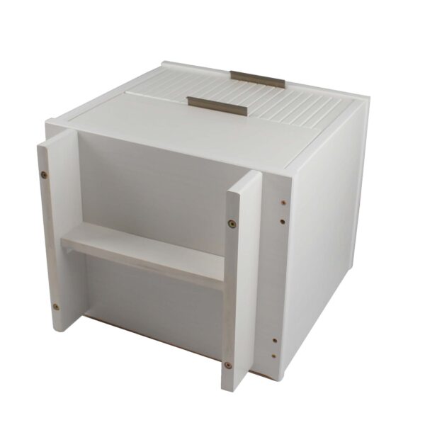 Manhattan Comfort Granville Modern Solid Wood Nightstand with 2 Drawer in White - Set of 2