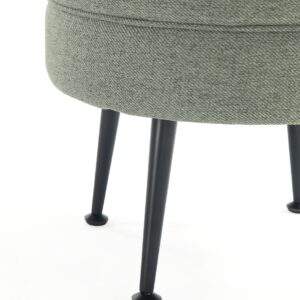 Manhattan Comfort Bailey Mid-Century Modern Woven Polyester Blend Upholstered Ottoman in Sage Green with Black Feet - Set of 2