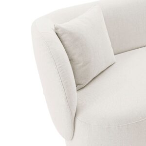 Manhattan Comfort Contemporary Siri Sofa and Accent Chair Set with Pillows in Cream