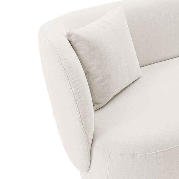 Manhattan Comfort Contemporary Siri Sofa and Accent Chair Set with Pillows in Cream