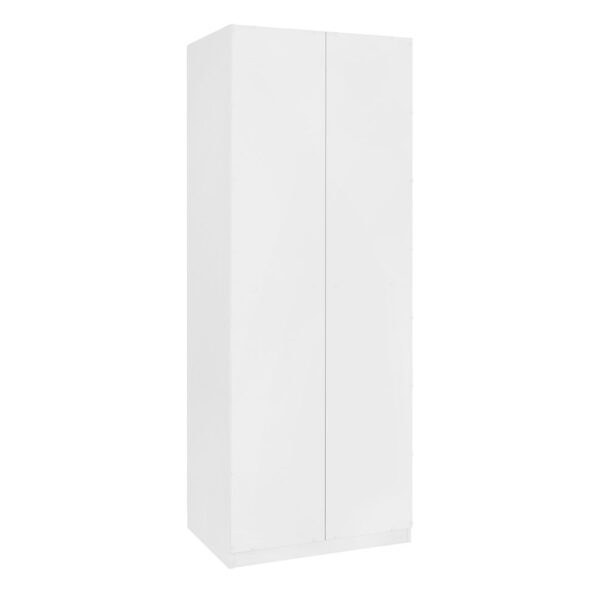 Manhattan Comfort Lee Modern Freestanding Wardrobe Closet 1.0 with 4 Shelves and 2 Drawers in White- Set of 2