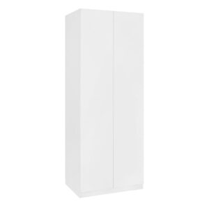 Manhattan Comfort Lee Modern Freestanding Wardrobe Closet 2.0 with 1 Hanging Rod, 1 Shelf, and 2 Drawers in White- Set of 2