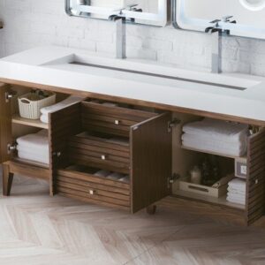 James Martin 210-V72D-WLT Linear 72 Inch Double Vanity in Mid Century Walnut