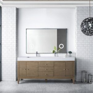 James Martin 210-V72D-WW Linear 72 Inch Double Vanity in Whitewashed Walnut