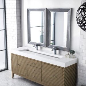 James Martin 210-V72D-WW Linear 72 Inch Double Vanity in Whitewashed Walnut