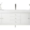 James Martin 210-V72S-GW-GW Linear 72 Inch Single Vanity in Glossy White with Glossy White Solid Surface Top