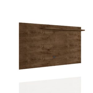 Manhattan Comfort Liberty Mid-Century Modern 62.99 TV Panel with Overhead D?cor Shelf in Rustic Brown