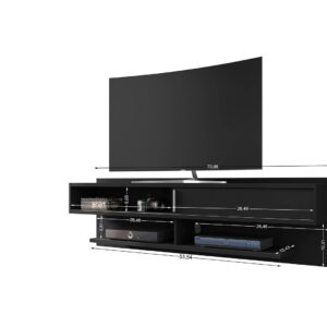 Manhattan Comfort Astor 70.86 Modern Floating Entertainment Center 1.0 with Media Shelves in Black