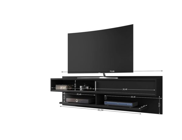 Manhattan Comfort Astor 70.86 Modern Floating Entertainment Center 1.0 with Media Shelves in Black