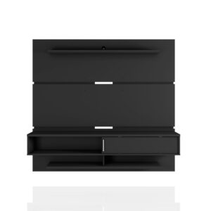 Manhattan Comfort Astor 70.86 Modern Floating Entertainment Center 2.0 with Media and D?cor Shelves in Black