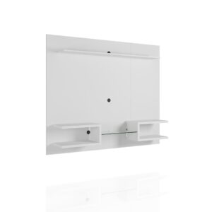 Manhattan Comfort Plaza 64.25 Modern Floating Wall Entertainment Center with Display Shelves in White